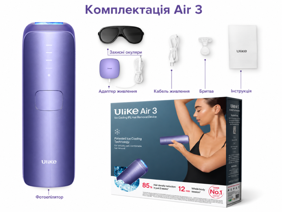Фотоэпилятор ULIKE Air 3 IPL Purple